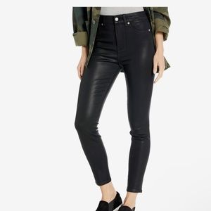 7 for all Mankind Black Coated Skinny Jeans Size 30